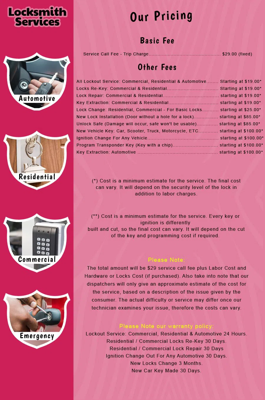 Riverton NJ Locksmith Store Riverton, NJ 856-350-5044 - price-list-c-18